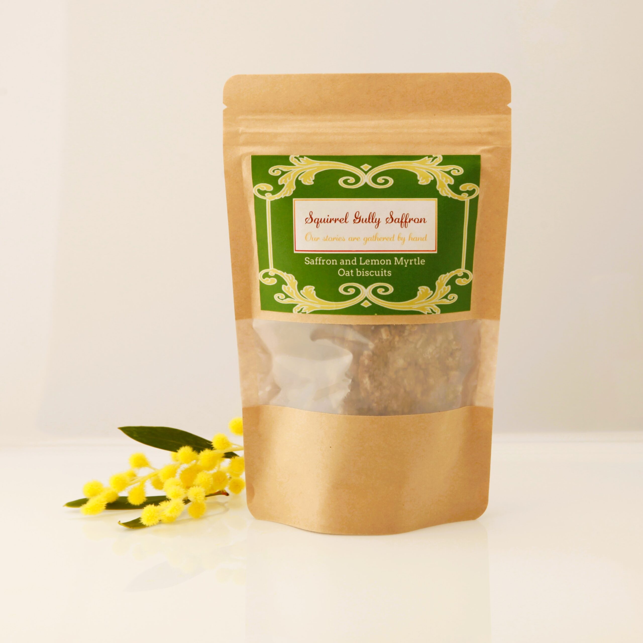 Squirrel Gully Saffron and lemon myrtle oat biscuits