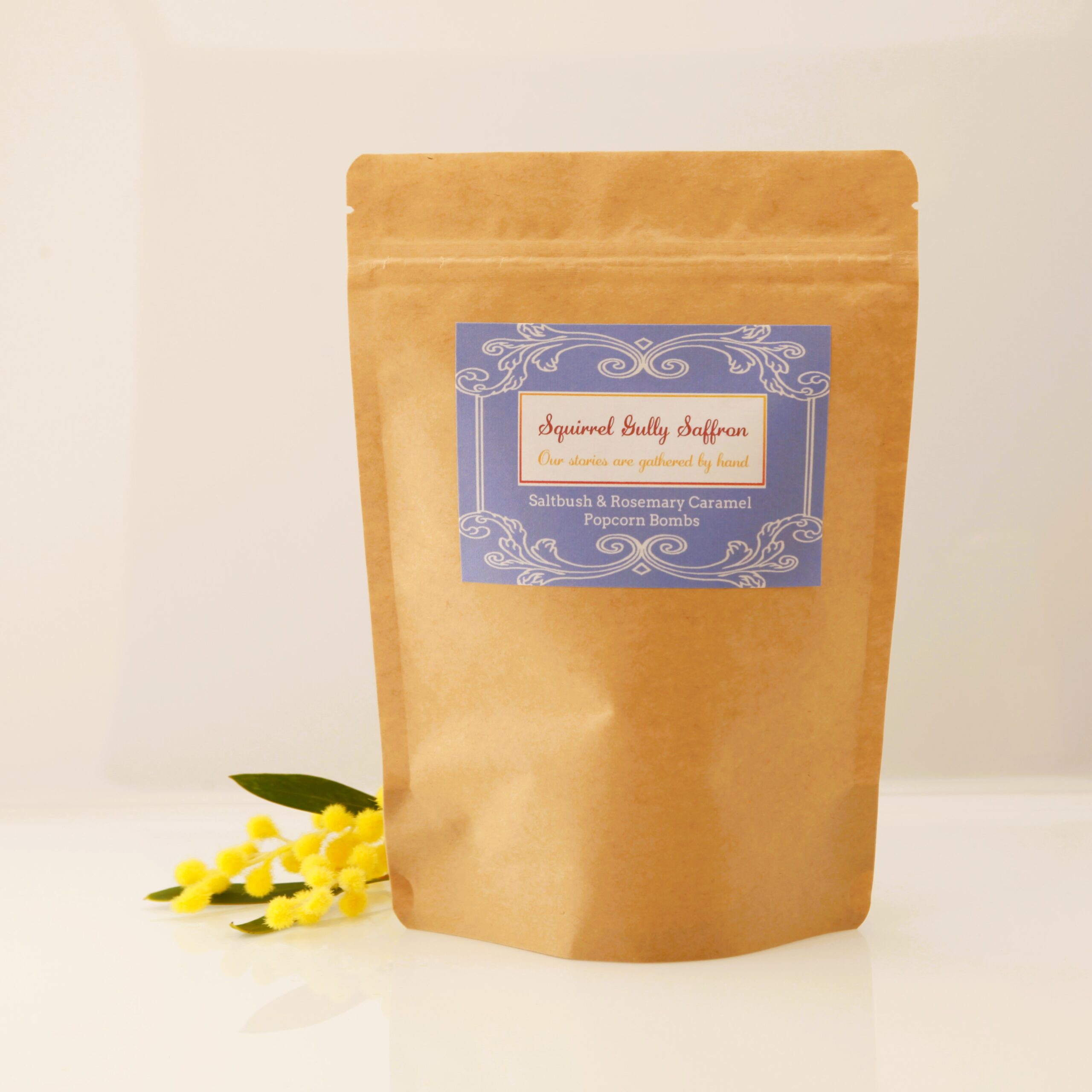 Squirrel Gully Saltbush and Rosemary Caramel Popcorn Bombs