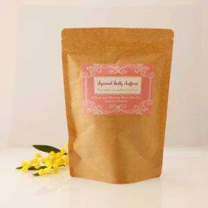 Saffron and Muntrie Berry Sherbet Popcorn Bombs